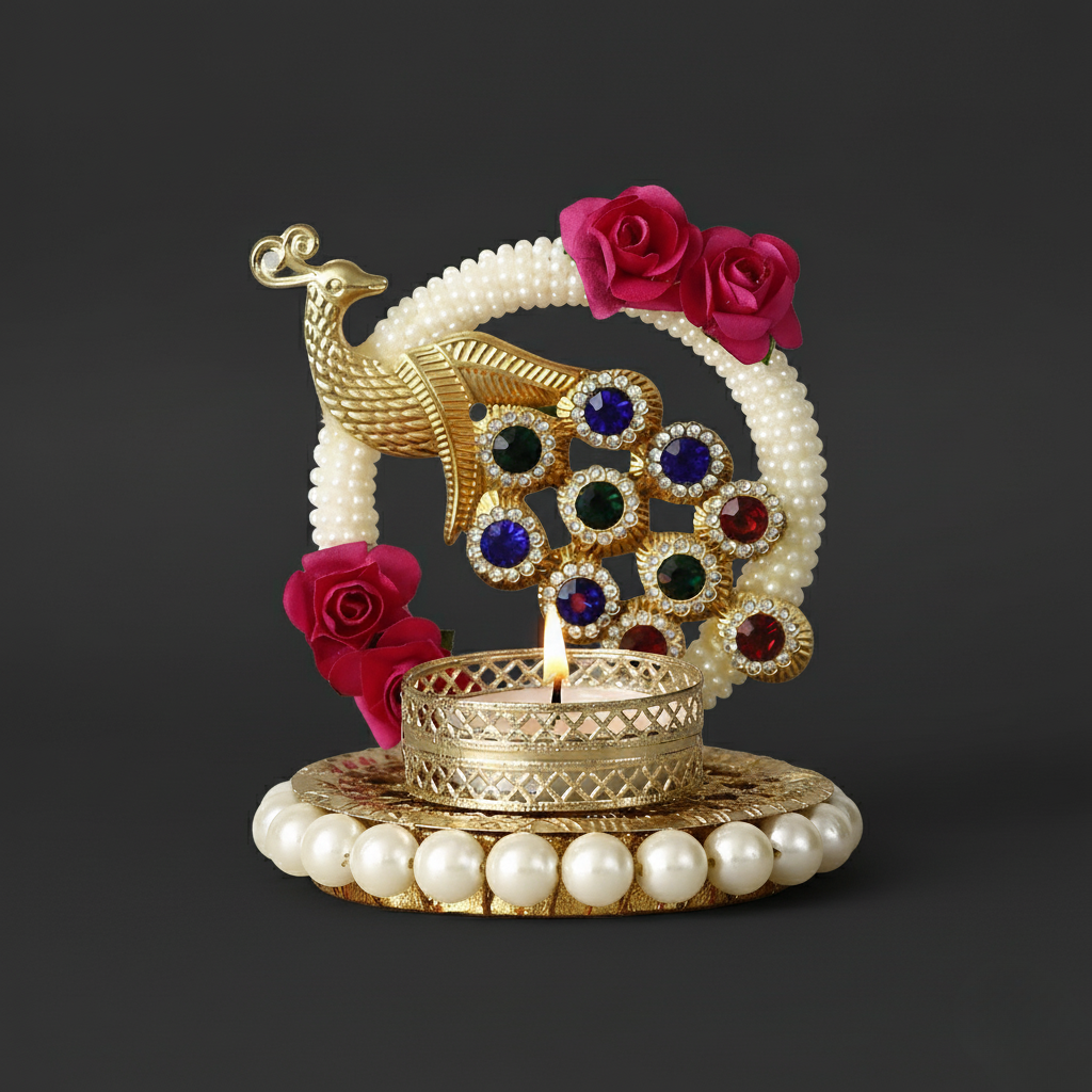 Aurum Peacock Tealight Holder