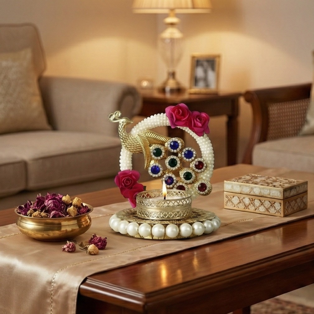 Aurum Peacock Tealight Holder