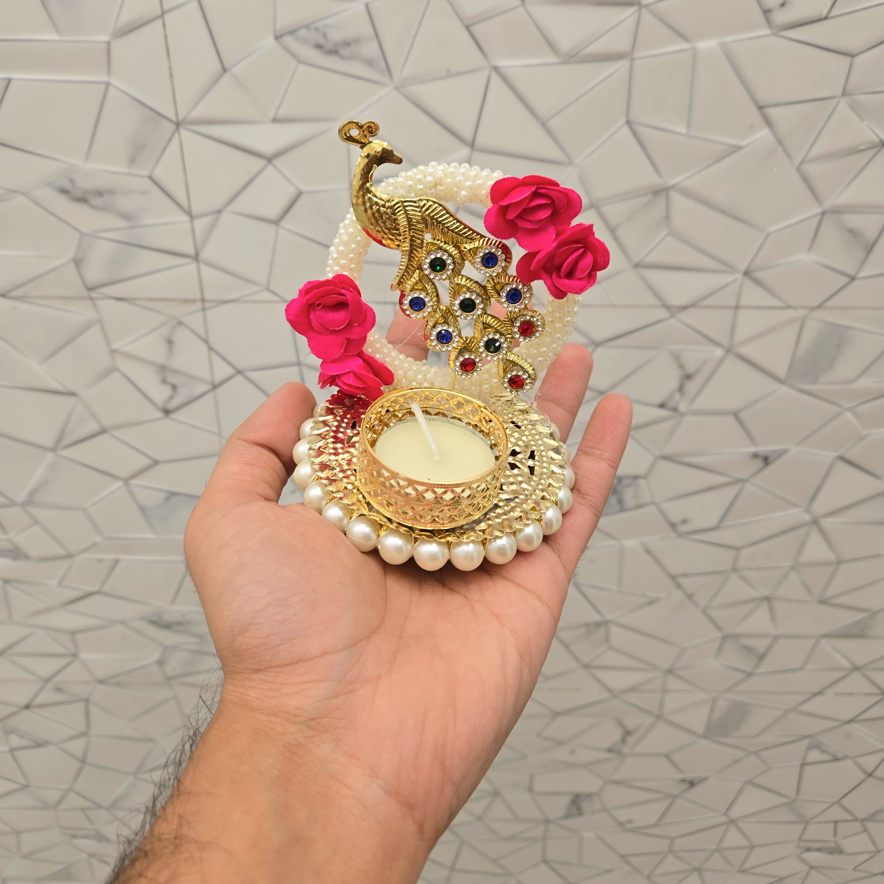 Aurum Peacock Tealight Holder