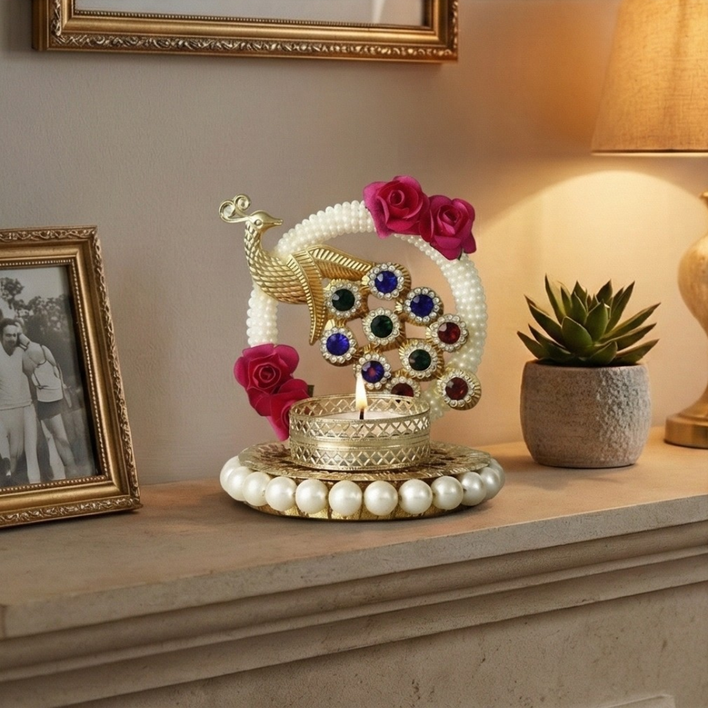 Aurum Peacock Tealight Holder