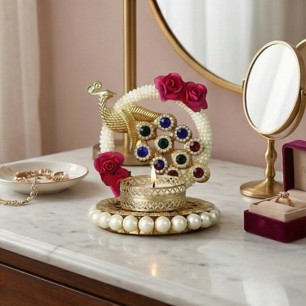 Aurum Peacock Tealight Holder