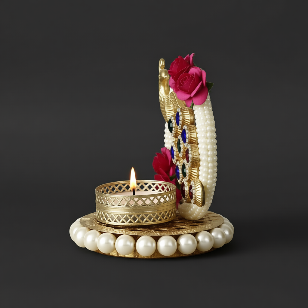 Aurum Peacock Tealight Holder